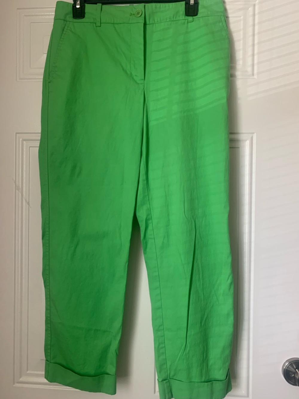 Talbots Heritage Mid Rise Vibrant Green Women's Cuffed Ankle Pants Size 8